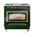 Nostalgie II Noblesse 36″ Dual Fuel Range (Liquid Propane, Triple Glass Door, Emerald Green, Copper) view 5