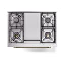 Nostalgie II Noblesse 36″ Dual Fuel Range (Liquid Propane, Triple Glass Door, Midnight Blue, Brass) view 7
