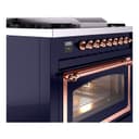 Nostalgie II Noblesse 36″ Dual Fuel Range (Natural Gas, Triple Glass Door, Midnight Blue, Copper) view 6
