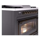 Nostalgie II Noblesse 36″ Dual Fuel Range (Natural Gas, Triple Glass Door, Graphite Matte, Burnished) view 6