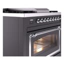 Nostalgie II Noblesse 36″ Dual Fuel Range (Liquid Propane, Triple Glass Door, Graphite Matte, Chrome) view 6