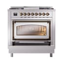 Nostalgie II Noblesse 36″ Dual Fuel Range (Liquid Propane, Triple Glass Door, Stainless Steel, Burnished) view 5
