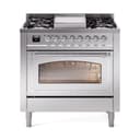 Nostalgie II Noblesse 36″ Dual Fuel Range (Liquid Propane, Triple Glass Door, Stainless Steel, Chrome) view 1