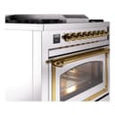 Nostalgie II Noblesse 36″ Dual Fuel Range (Natural Gas, Triple Glass Door, Stainless Steel, Brass) view 6