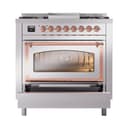 Nostalgie II Noblesse 36″ Dual Fuel Range (Natural Gas, Triple Glass Door, Stainless Steel, Copper) view 5