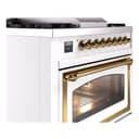 Nostalgie II Noblesse 36″ Dual Fuel Range (Natural Gas, Triple Glass Door, White, Brass) view 6