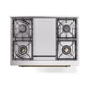 Nostalgie II Noblesse 36″ Dual Fuel Range (Natural Gas, Triple Glass Door, White, Brass) view 7