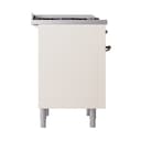 Nostalgie II Noblesse 36″ Dual Fuel Range (Natural Gas, Solid Door, Antique White, Burnished) view 5
