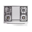 Nostalgie II Noblesse 36″ Dual Fuel Range (Liquid Propane, Solid Door, Antique White, Chrome) view 4