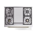 Nostalgie II Noblesse 36″ Dual Fuel Range (Liquid Propane, Solid Door, Antique White, Brass) view 4