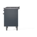 Nostalgie II Noblesse 36″ Dual Fuel Range (Natural Gas, Solid Door, Blue Grey, Burnished) view 6