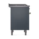 Nostalgie II Noblesse 36″ Dual Fuel Range (Liquid Propane, Solid Door, Blue Grey, Brass) view 5