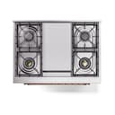 Nostalgie II Noblesse 36″ Dual Fuel Range (Liquid Propane, Solid Door, Blue Grey, Copper) view 4