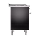 Nostalgie II Noblesse 36″ Dual Fuel Range (Liquid Propane, Solid Door, Glossy Black, Burnished) view 5