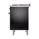 Nostalgie II Noblesse 36″ Dual Fuel Range (Liquid Propane, Solid Door, Glossy Black, Burnished) view 6