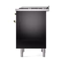 Nostalgie II Noblesse 36″ Dual Fuel Range (Natural Gas, Solid Door, Glossy Black, Brass) view 6