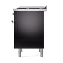 Nostalgie II Noblesse 36″ Dual Fuel Range (Liquid Propane, Solid Door, Glossy Black, Copper) view 6