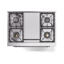 Nostalgie II Noblesse 36″ Dual Fuel Range (Liquid Propane, Solid Door, Burgundy, Chrome) view 4