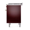 Nostalgie II Noblesse 36″ Dual Fuel Range (Liquid Propane, Solid Door, Burgundy, Brass) view 6