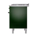 Nostalgie II Noblesse 36″ Dual Fuel Range (Liquid Propane, Solid Door, Emerald Green, Burnished) view 6