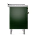 Nostalgie II Noblesse 36″ Dual Fuel Range (Natural Gas, Solid Door, Emerald Green, Brass) view 5