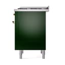 Nostalgie II Noblesse 36″ Dual Fuel Range (Natural Gas, Solid Door, Emerald Green, Brass) view 6