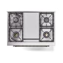 Nostalgie II Noblesse 36″ Dual Fuel Range (Liquid Propane, Solid Door, Midnight Blue, Burnished) view 4