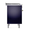 Nostalgie II Noblesse 36″ Dual Fuel Range (Liquid Propane, Solid Door, Midnight Blue, Brass) view 5