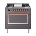 Nostalgie II Noblesse 36″ Dual Fuel Range (Liquid Propane, Solid Door, Graphite Matte, Copper) view 1