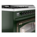 Nostalgie II Noblesse 48″ Dual Fuel Range  (5 Sealed Burners + Griddle + French Top, Natural Gas, Triple Glass Door, Emerald Green, Burnished) view 8