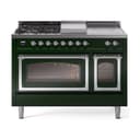 Nostalgie II Noblesse 48″ Dual Fuel Range  (5 Sealed Burners + Griddle + French Top, Natural Gas, Triple Glass Door, Emerald Green, Chrome) view 1
