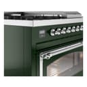 Nostalgie II Noblesse 48″ Dual Fuel Range  (5 Sealed Burners + Griddle + French Top, Liquid Propane, Triple Glass Door, Emerald Green, Chrome) view 8