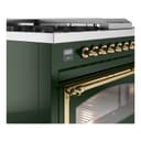 Nostalgie II Noblesse 48″ Dual Fuel Range  (5 Sealed Burners + Griddle + French Top, Natural Gas, Triple Glass Door, Emerald Green, Brass) view 8