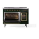 Nostalgie II Noblesse 48″ Dual Fuel Range  (5 Sealed Burners + Griddle + French Top, Liquid Propane, Triple Glass Door, Emerald Green, Brass) view 5