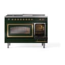 Nostalgie II Noblesse 48″ Dual Fuel Range  (5 Sealed Burners + Griddle + French Top, Liquid Propane, Triple Glass Door, Emerald Green, Brass) view 6