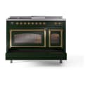 Nostalgie II Noblesse 48″ Dual Fuel Range  (5 Sealed Burners + Griddle + French Top, Liquid Propane, Triple Glass Door, Emerald Green, Brass) view 7