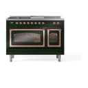 Nostalgie II Noblesse 48″ Dual Fuel Range  (5 Sealed Burners + Griddle + French Top, Natural Gas, Triple Glass Door, Emerald Green, Copper) view 3
