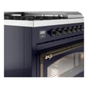 Nostalgie II Noblesse 48″ Dual Fuel Range  (5 Sealed Burners + Griddle + French Top, Natural Gas, Triple Glass Door, Midnight Blue, Burnished) view 8