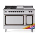 Nostalgie II Noblesse 48″ Dual Fuel Range  (5 Sealed Burners + Griddle + French Top, Natural Gas, Solid Door, RAL, Burnished) view 1