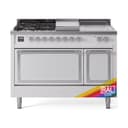 Nostalgie II Noblesse 48″ Dual Fuel Range  (5 Sealed Burners + Griddle + French Top, Natural Gas, Solid Door, RAL, Chrome) view 1