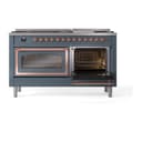 Nostalgie II Noblesse 60″ Dual Fuel Range      (9 Sealed Burners + Griddle, Liquid Propane, Triple Glass Door, Blue Grey, Copper) view 5