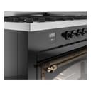 Nostalgie II Noblesse 60″ Dual Fuel Range      (9 Sealed Burners + Griddle, Liquid Propane, Triple Glass Door, Glossy Black, Burnished) view 8