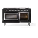 Nostalgie II Noblesse 60″ Dual Fuel Range      (9 Sealed Burners + Griddle, Natural Gas, Triple Glass Door, Glossy Black, Chrome) view 5