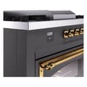Nostalgie II Noblesse 60″ Dual Fuel Range      (7 Sealed Burners + Griddle + French Top, Natural Gas, Triple Glass Door, Graphite Matte, Brass) view 8