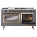 Nostalgie II Noblesse 60″ Dual Fuel Range      (7 Sealed Burners + Griddle + French Top, Liquid Propane, Triple Glass Door, Graphite Matte, Brass) view 6