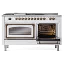 Nostalgie II Noblesse 60″ Dual Fuel Range      (7 Sealed Burners + Griddle + French Top, Natural Gas, Triple Glass Door, RAL, Burnished) view 6