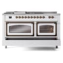 Nostalgie II Noblesse 60″ Dual Fuel Range      (7 Sealed Burners + Griddle + French Top, Natural Gas, Triple Glass Door, RAL, Burnished) view 7