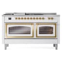 Nostalgie II Noblesse 60″ Dual Fuel Range      (7 Sealed Burners + Griddle + French Top, Natural Gas, Triple Glass Door, RAL, Brass) view 3