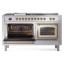 Nostalgie II Noblesse 60″ Dual Fuel Range      (7 Sealed Burners + Griddle + French Top, Natural Gas, Triple Glass Door, RAL, Brass) view 5