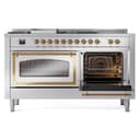 Nostalgie II Noblesse 60″ Dual Fuel Range      (7 Sealed Burners + Griddle + French Top, Natural Gas, Triple Glass Door, RAL, Brass) view 6